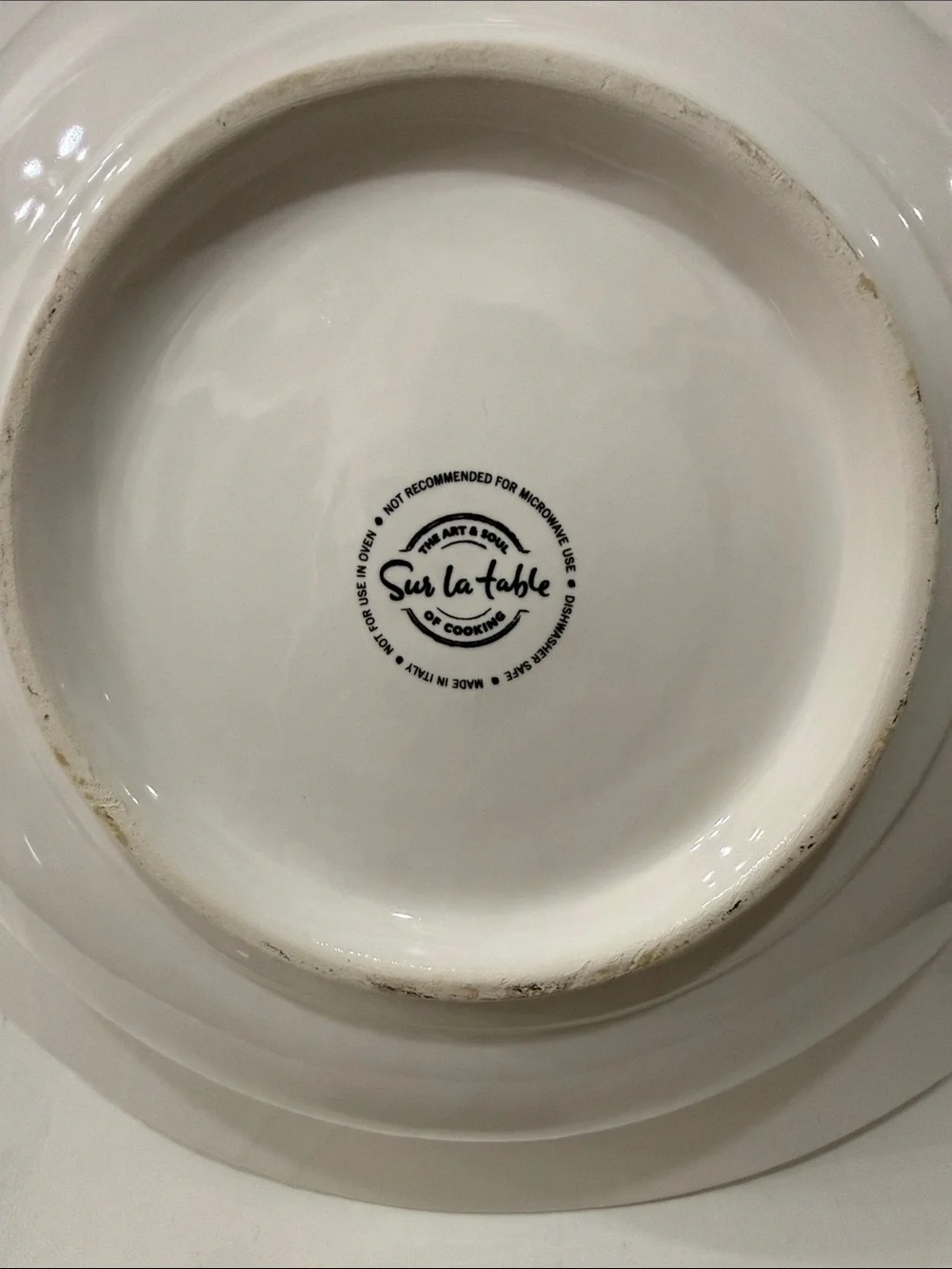 Sur La Table Italy White Pasta Serving Bowl 14 In X 3 3/4 Spaghetti Tortellini